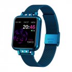Zl13 Fashion Smart <span style='color:#F7840C'>Watch</span> Stainless Steel Heart Rate Blood Pressure Color Screen Smartwatch Blue