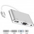 for HDMI VGA AV Adapter 4K Video Audio Conventor for iPhone iPad iPod to HDTV Projector Monitor Silver