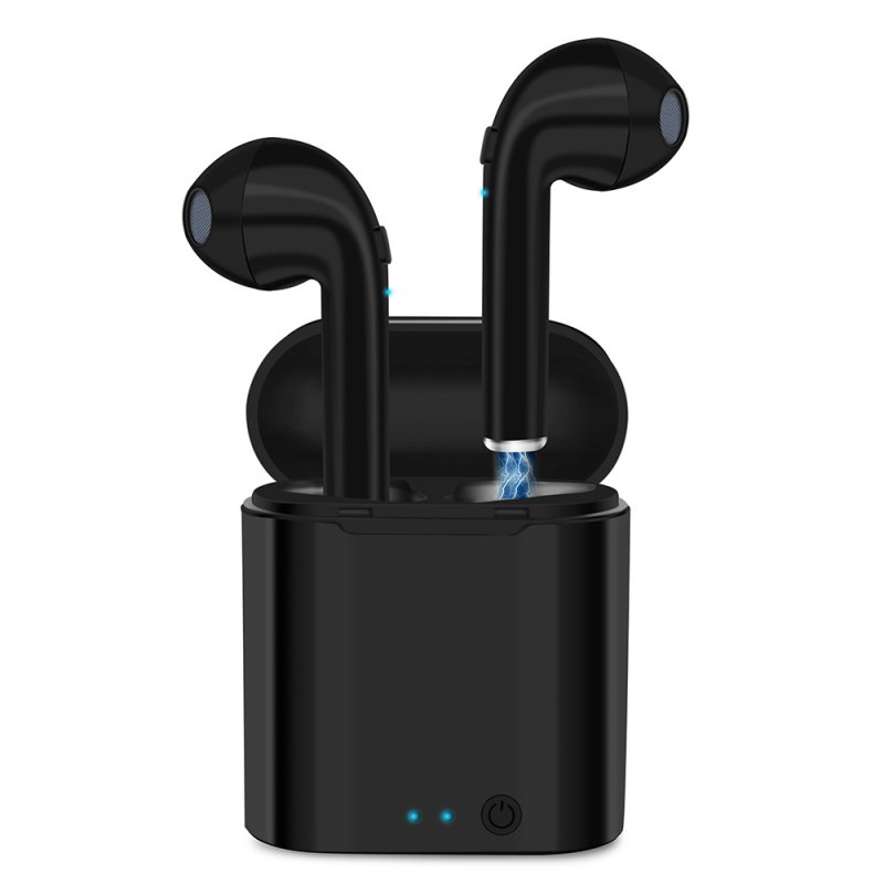 i7 Tws Wireless  Headphones Bluetooth-compatible 5.0 Headset Sports Earbud With Microphone Charging Box Suitable For All Smartphones Black dual earphone