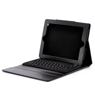Black Leather Keyboard Case for iPad
