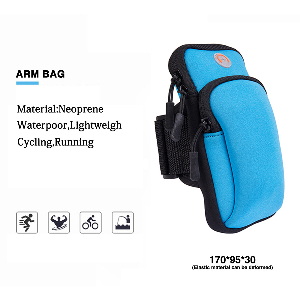 Mobile Phone Arm Bag Marathon Night Running Mobile Phone Arm Pack Bicycle Equipment Compatible Universal Waterproof Sports Bracket blue