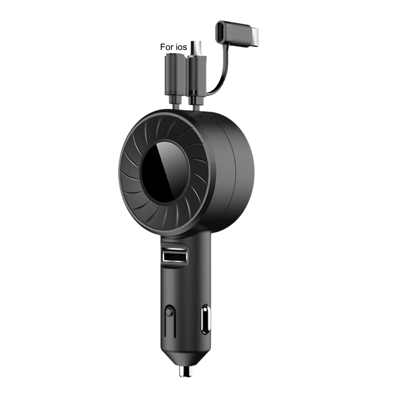 Retractable Car Charger 3 In 1 Fast Charge Cord Stretchable Cable Adapter Car Charger Adapter For Most Cars Phones black