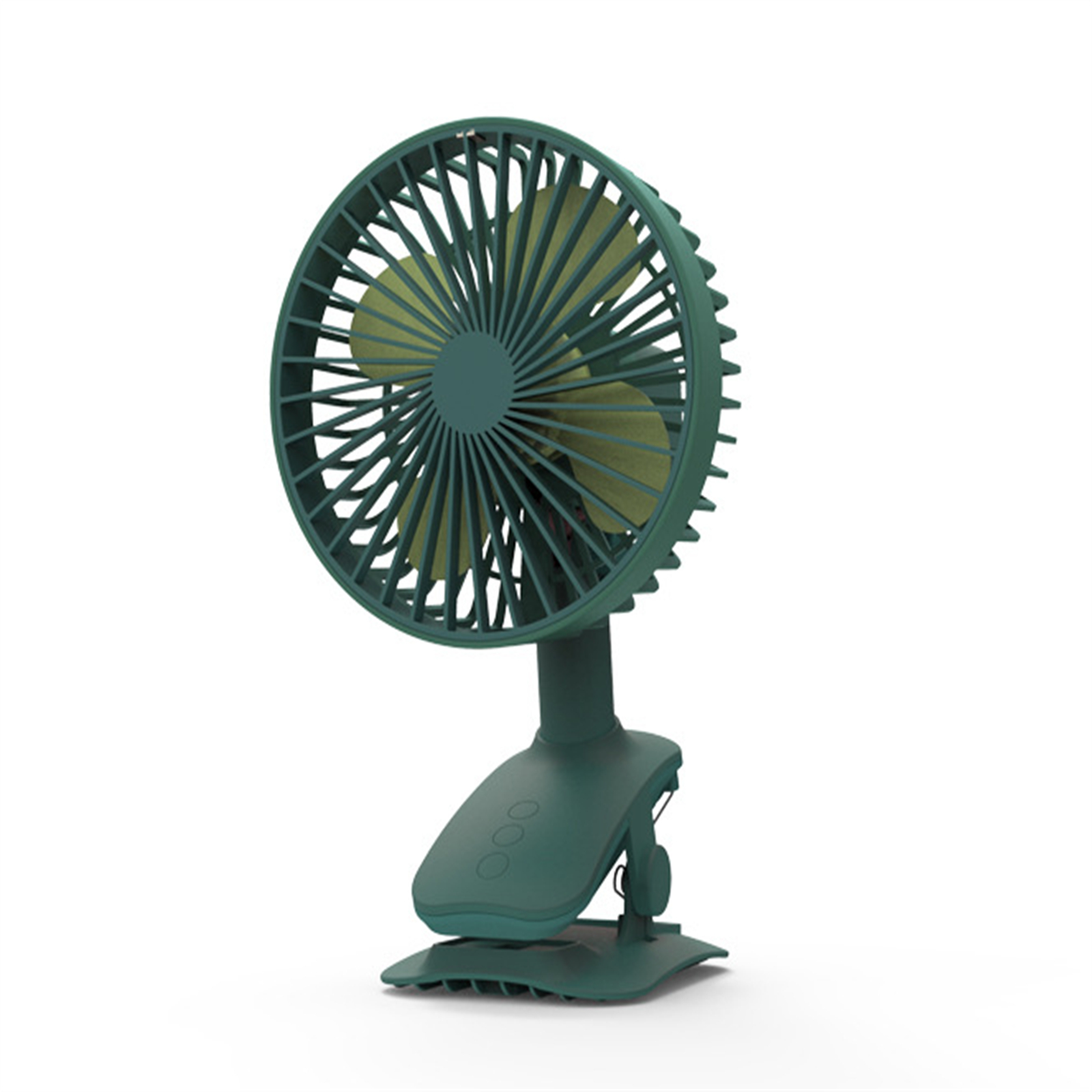 Portable Mini Clip On Fan 3 Levels 2000mah Battery Below 36db Low Noise Mute Desktop Fan Air Cooling Fan 2000mAh dark green