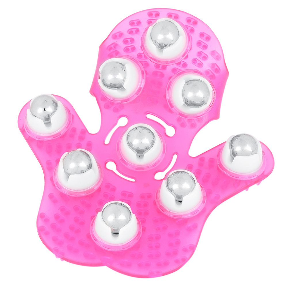 Wholesale Steel Ball Palm Shape Massager Glove Multi Function Nine Ball Massager Pink From China