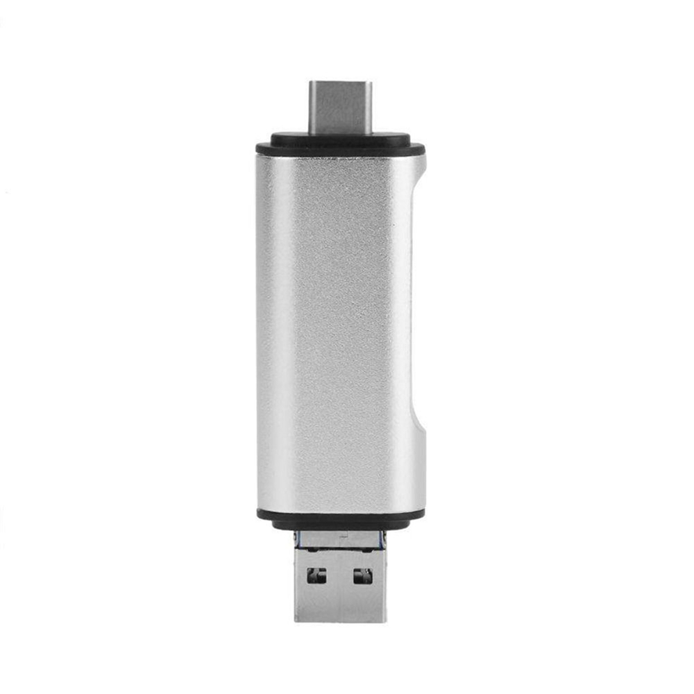 5-in-1 Type C OTG Card Reader With USB Female Interface for PC USB 3.0 Read TF Memory Card Reader Silver