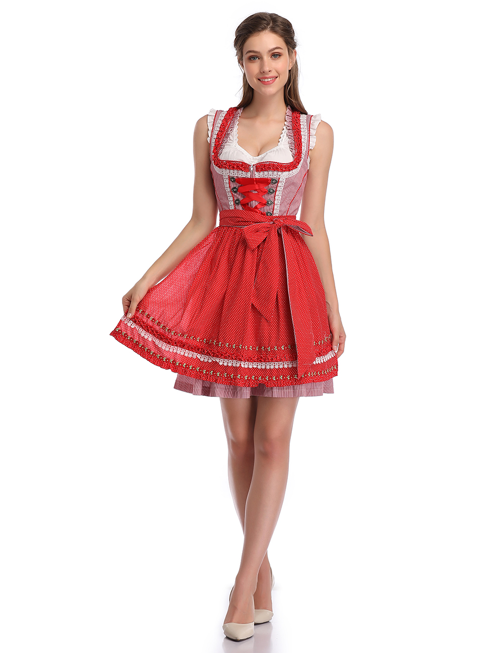 Kojooin Women's German Dirndl Dress Costumes Set For Bavarian