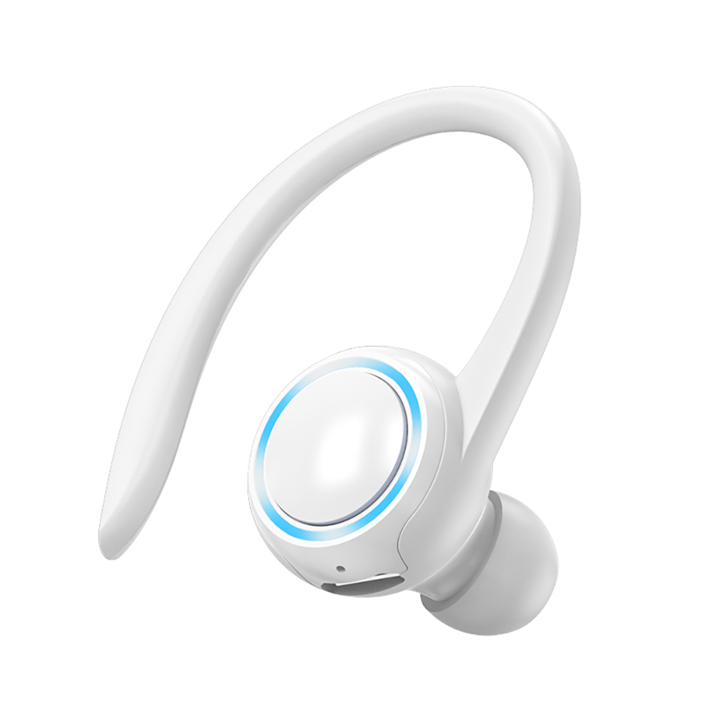 T10 Wireless Headset Noise Canceling Waterproof Earphones LED Lighting Stereo HIFI Single Headphone For Smart Phones Laptop Tablet White
