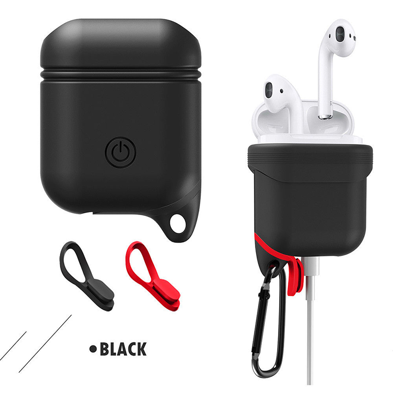 360�� Protective Shockproof Case Cover for Airpods Bluetooth Handfree Earphone black