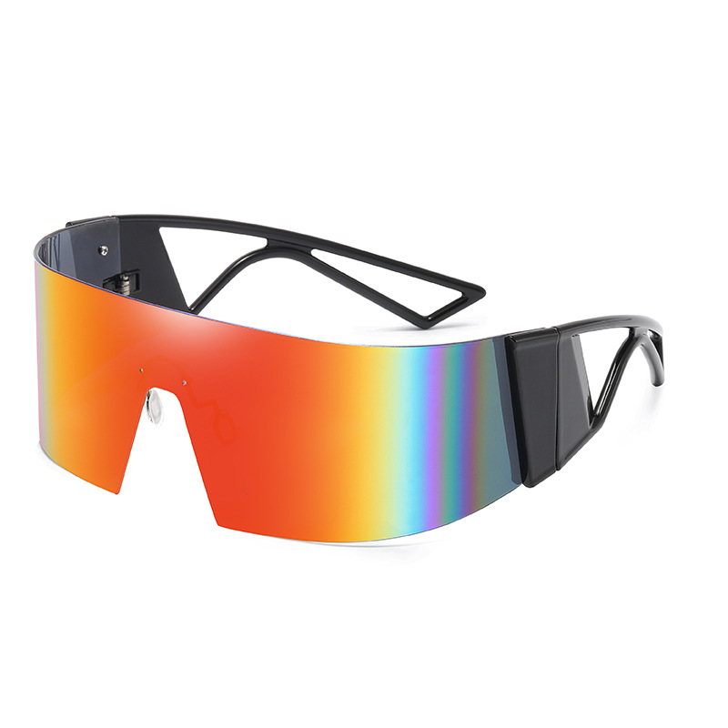 Frameless Colorful Sunglasses Windproof Uv Protection Sun Glasses For Driving Fishing Outdoor Sports red lens