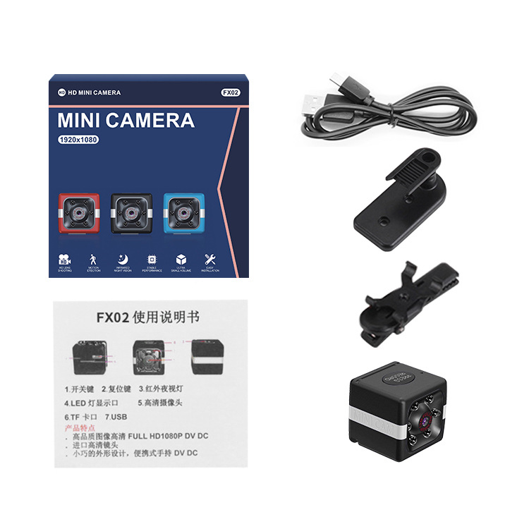 Fx02 Mini Camera Hd 1080p Infrared Night Sight Camcorder Support 32gb Tf Motion Dvr Micro Camera Sport Dv Video Small Camera black