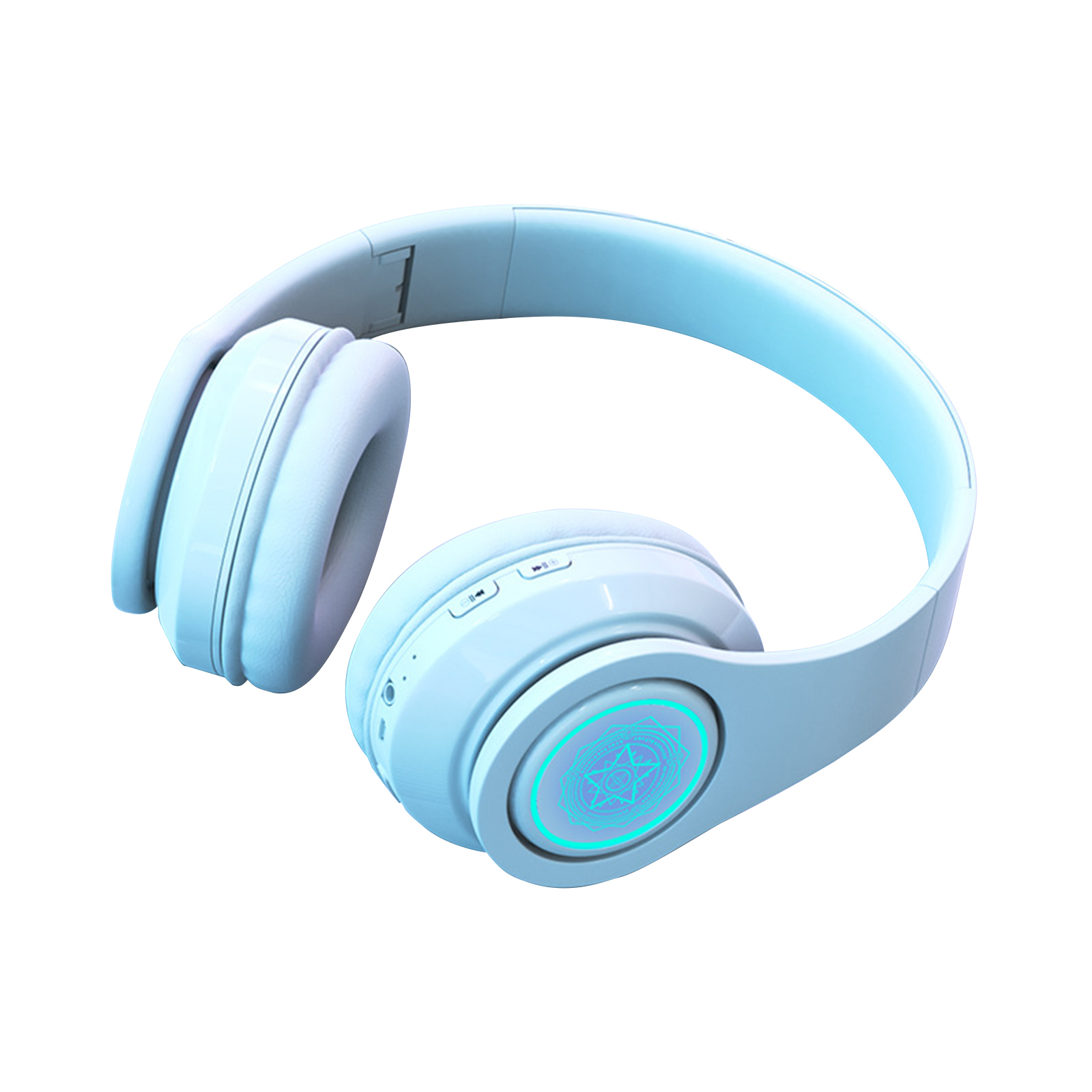 Wireless Headsets Over-Ear Stereo Lighting Earphones Lightweight Gaming Headset For Smart Phone Computer Laptop white
