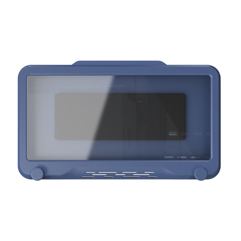 Kitchen Toilet Mobile Phone Holder Waterproof Touchable Case Wall Mounted Bath Bathroom Phone Shelves Storage Box blue