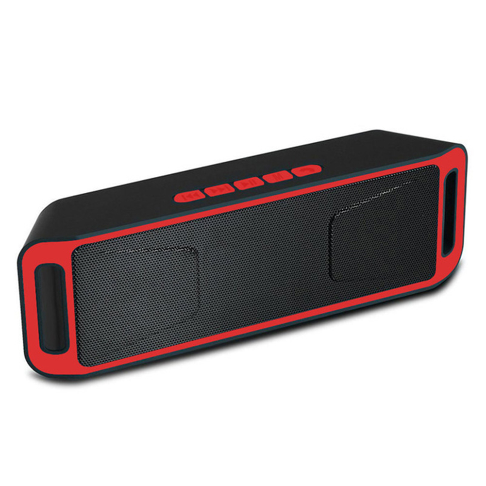 Sc208 Premium Wireless Bluetooth-compatible  Speaker Built-in Microphone Dual Speakers Support Audio Transmission Speakers Red