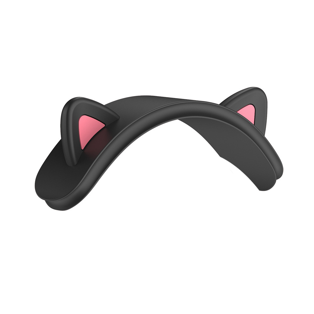 Cute Cat Ears Protector  Covers Wireless Bluetooth Soft Silicone Headphone Protectors Compatible For Airpods Max T5 black