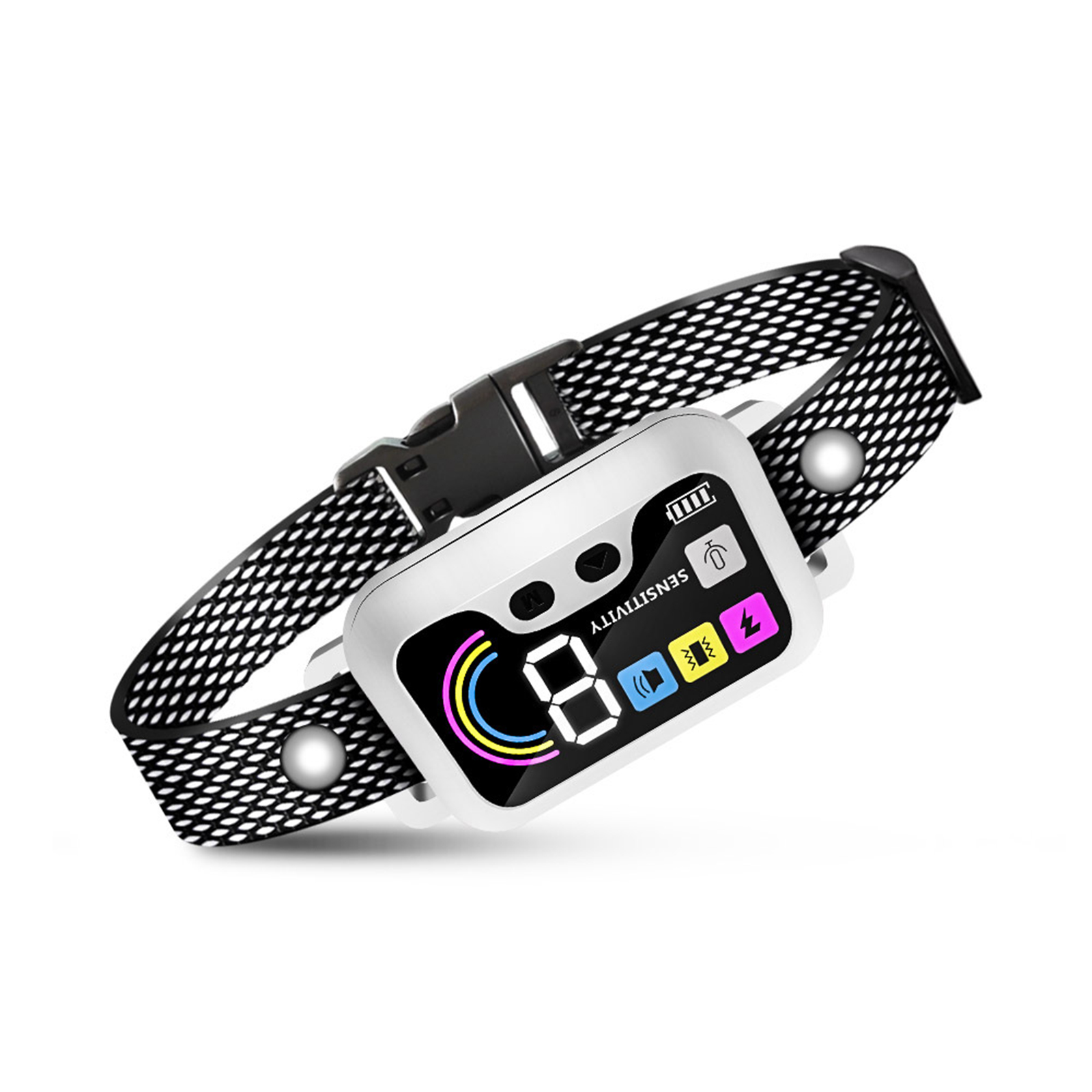 Dog Bark Collar With USB Rechargeable Battery Bark Collar For Small Medium Large Dogs Smart Bark Collar, Sensitivity Vibration Shock Collar, Bark Training Collar White