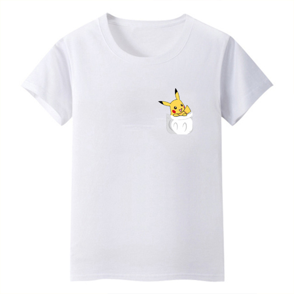Men Women Cute Carton Pokemon Go Pikachu Anime Printed Harajuku Short Sleeve T-shirt