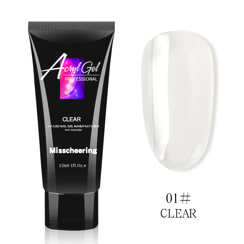 15ML Painless UV Builder Gel Nail Extension Gels Acrylic UV Builder Crystal Nail Art Extension Tips Extension Gel 01_15ml