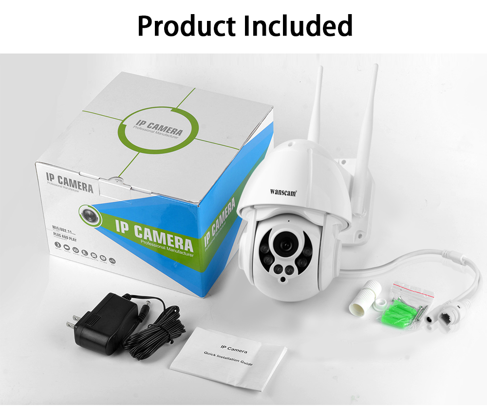 K38D 1080P FHD Wireless PTZ WiFi IP Camera 4X Zoom Motion Detection Face Auto-Tracking IP66 Outdoor Waterproof Night Vision IR 10m EU Plug