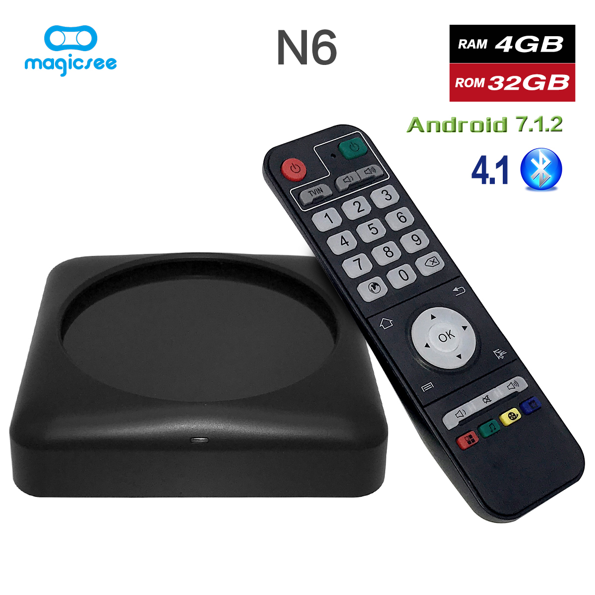 TV BOX N6 Max RK3399 Android 7.1 TV BOX 4G 32G Rom 2.4+5G Dual Wifi 1000M LAN BT 4.1 Smart Box 4K Set Top Box black_4 + 32GB U.S. regulations