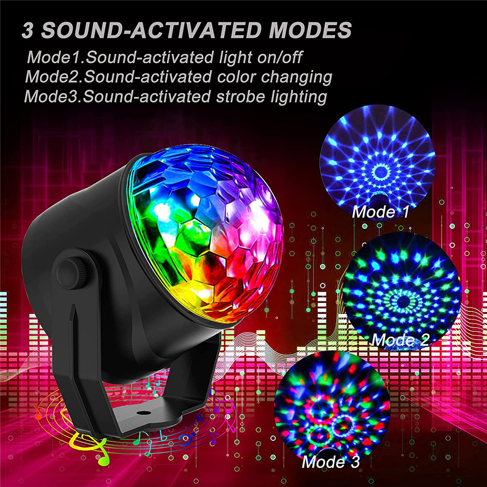 Led Small Magic  Ball  Stage  Light, Usb Power Supply Colorful Revolving Party Lights With Remote Control, For Dj Bar Home Dance Parties Black