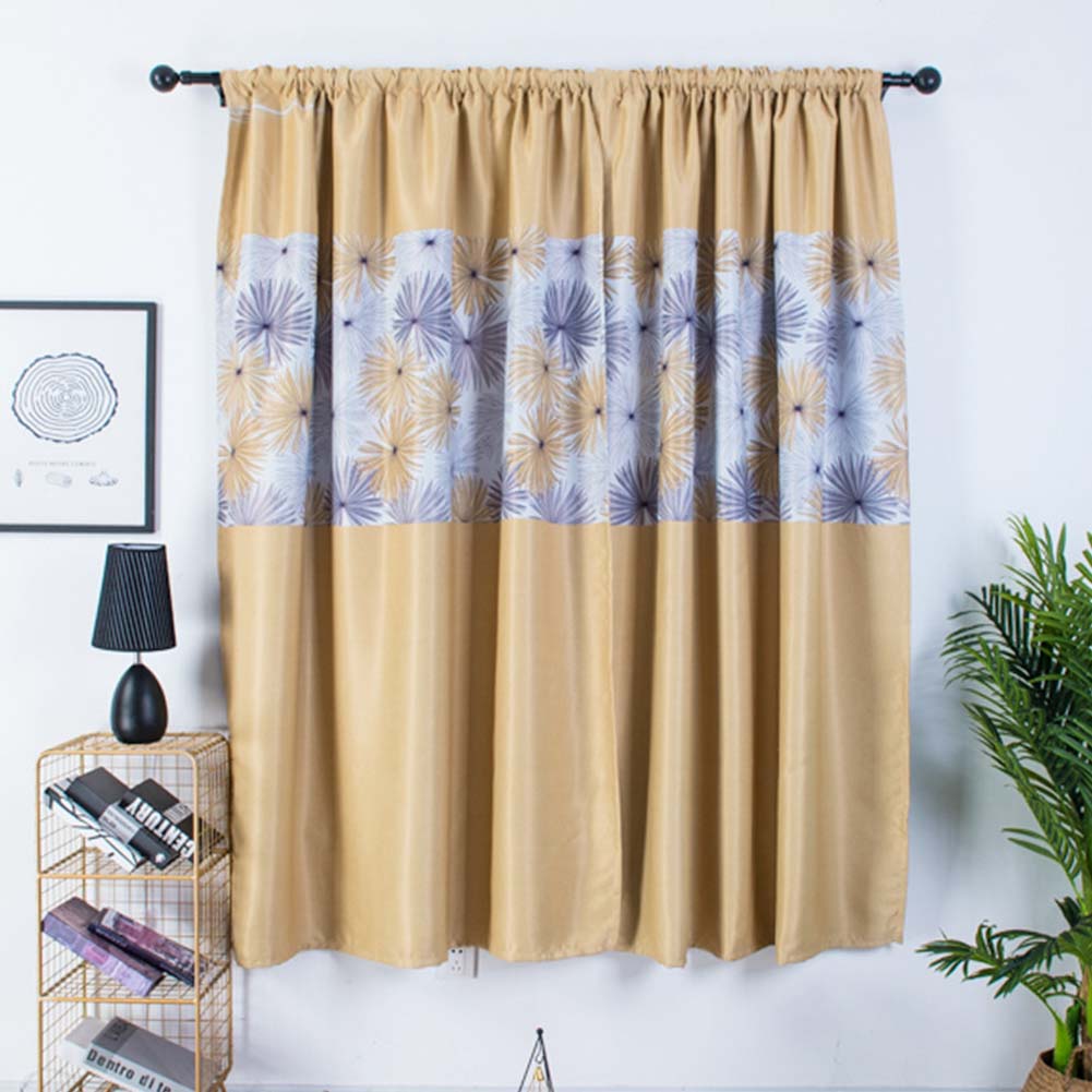 1pc Modern Shading Curtains with Chrysanthemum Pattern Kids Thick Curtain for Living Room Bedroom Kitchen Window yellow_1.5m wide x 2m high pole