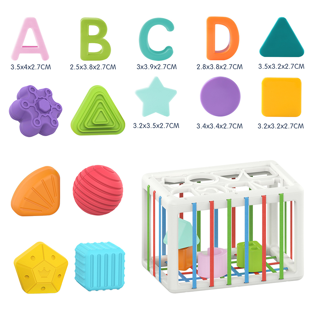 Baby Colorful Building Blocks Rainbow Cube Sorting Game Educational Toys