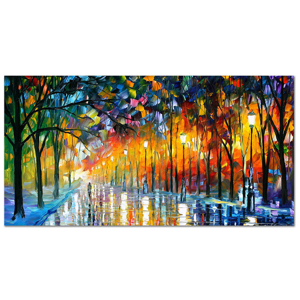 Frameless Street View Oil Painting for Living Room Bedroom Decoration 60x120cm painting core_AA295