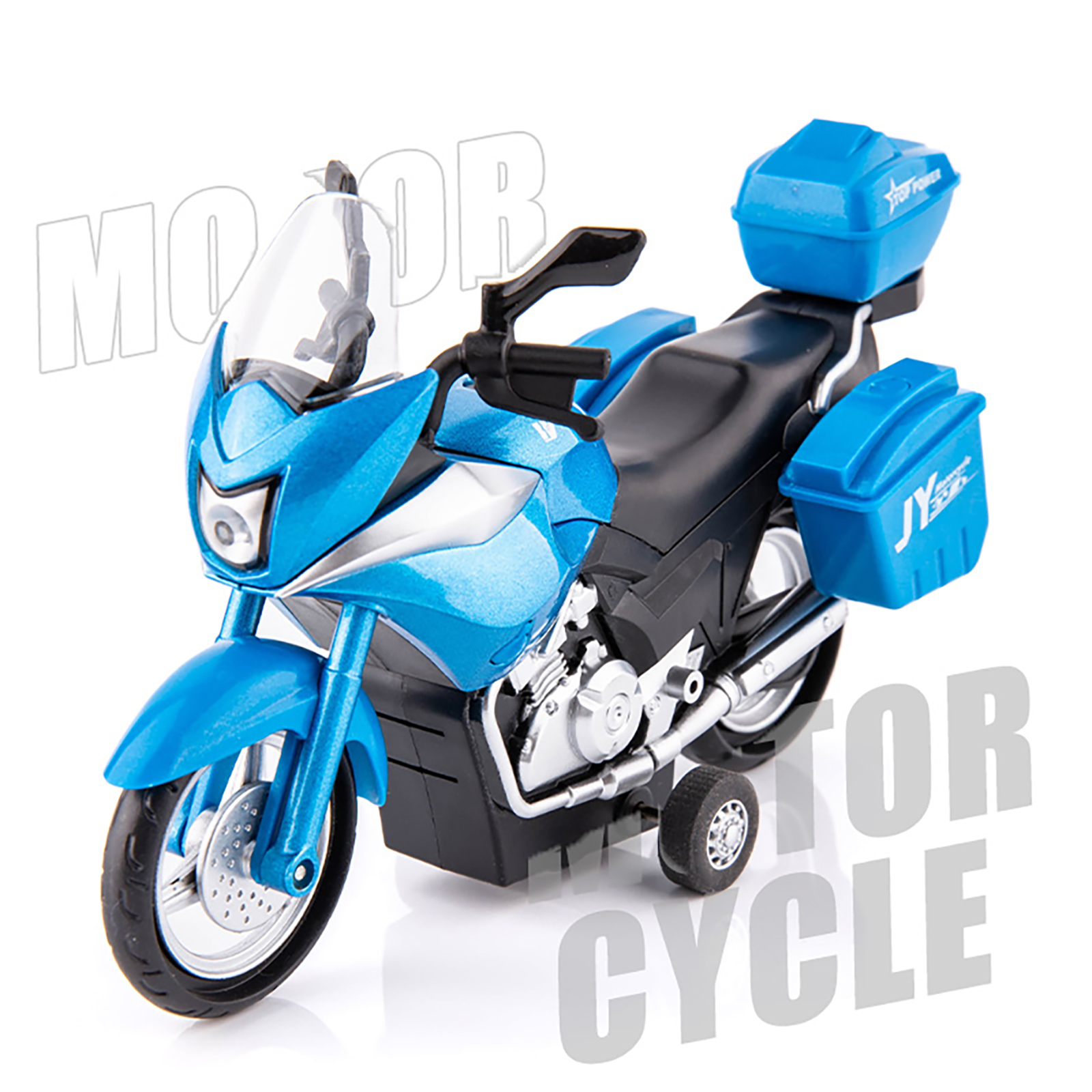 1:14 Alloy Motorcycle Model Simulation Pull-back Diecast Motorcycle With Figure Doll