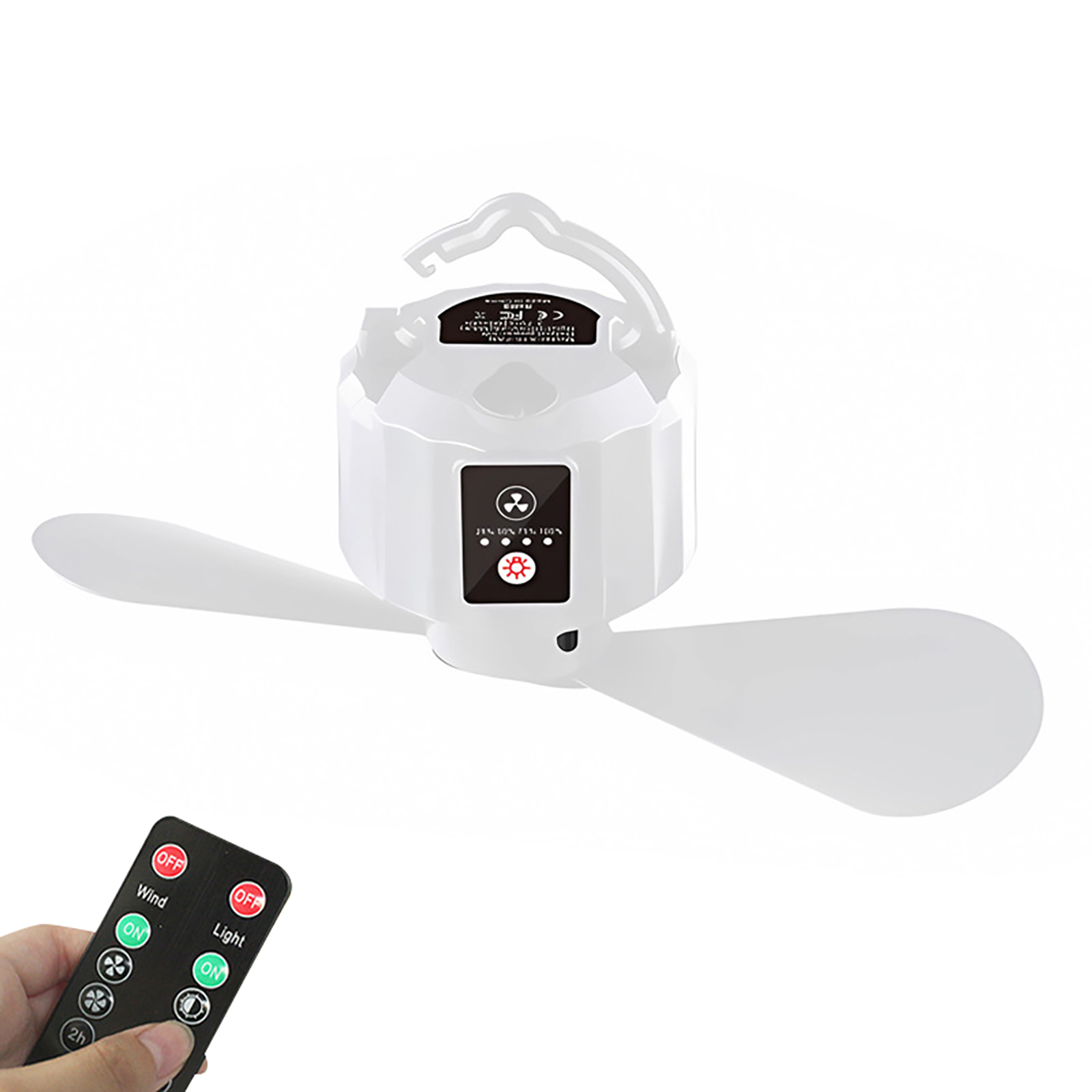 Portable Electric Fan RC USB Air Cooling Fan Camping Ceiling Fan
