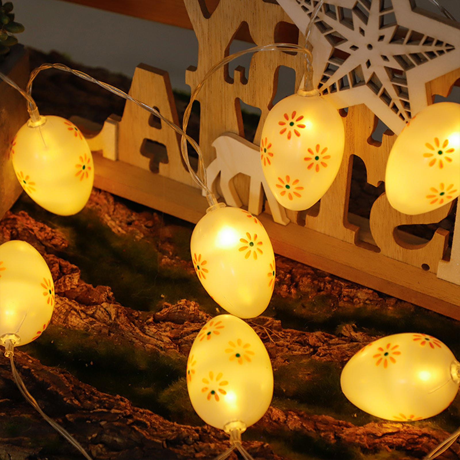 Easter Lights String, Easter Egg Lights With 3 Modes, Transparent Battery Box, Led Light Waterproof Egg String Lights Decorations For Garden, Door, Window 3 meters 20 lights