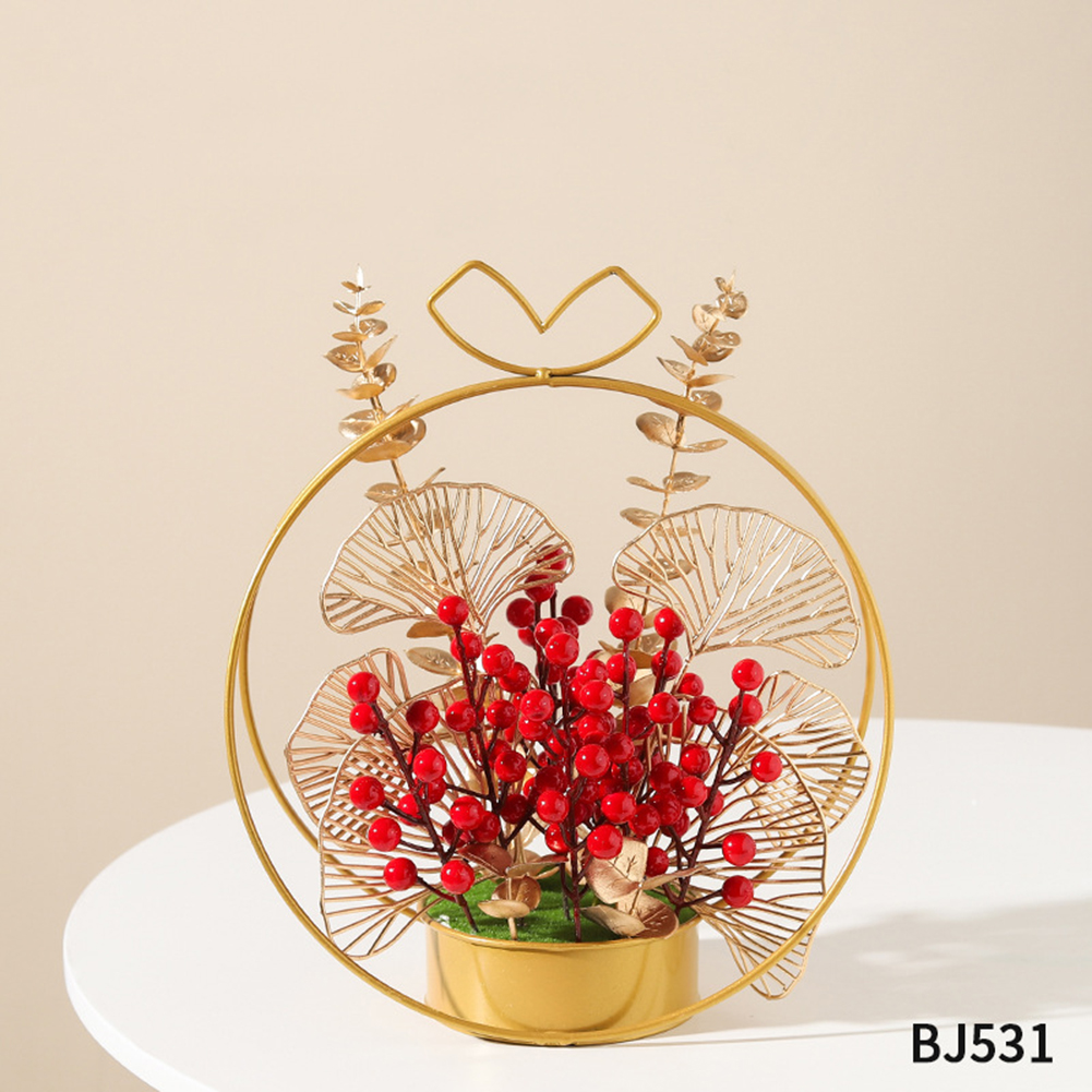 Artificial Flower Basket Berry Flowers Bouquet Fake Plant