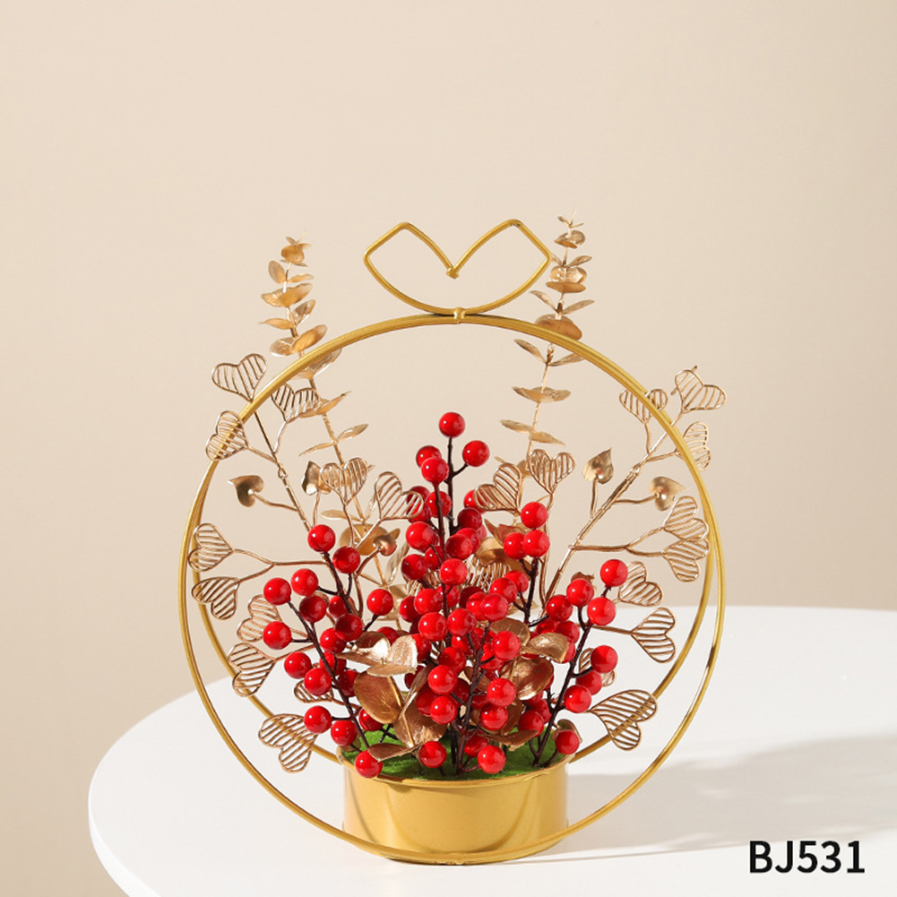 Artificial Flower Basket Berry Flowers Bouquet Fake Plant
