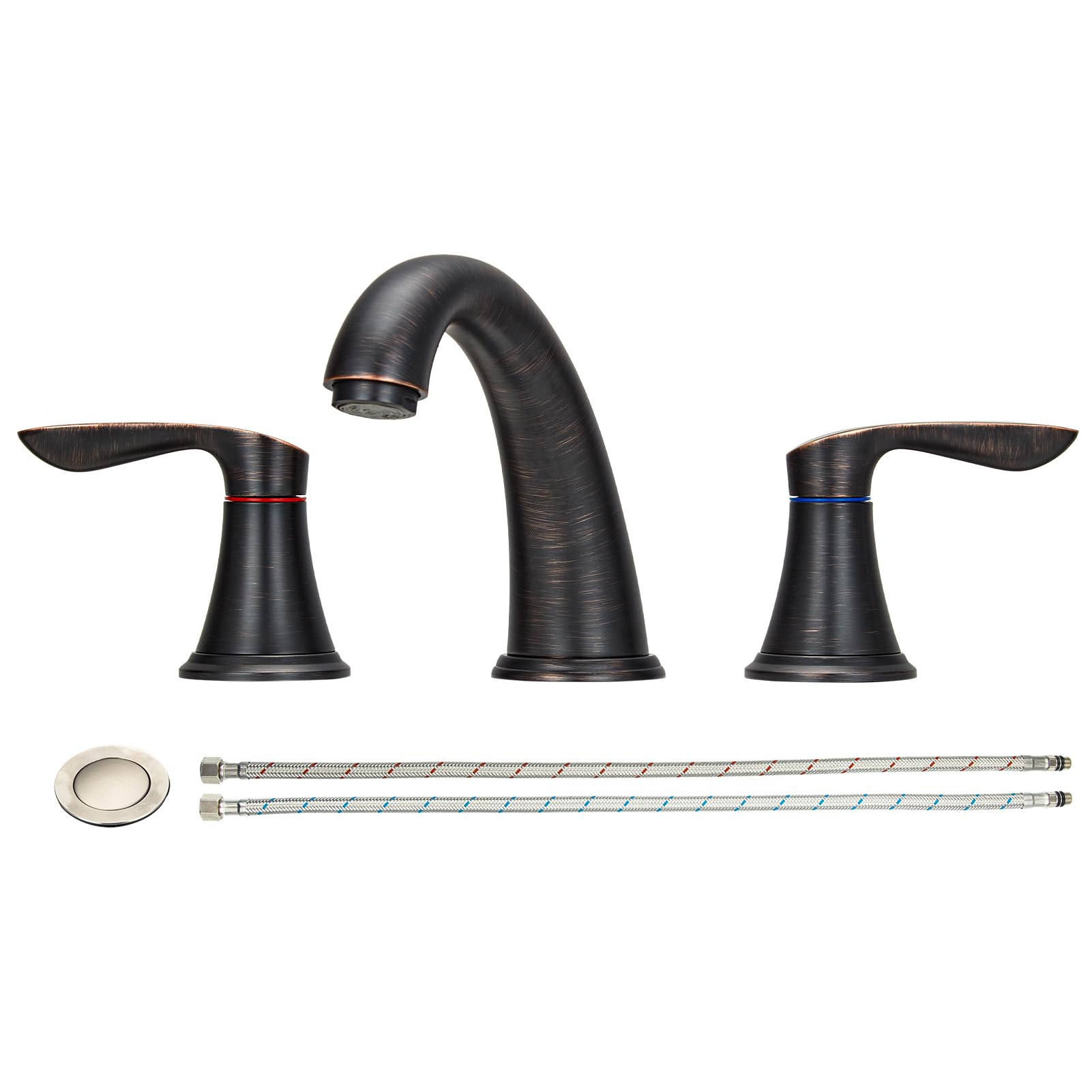 US GARVEE 8 Inch Bathroom Faucets For Sink 3 Hole Bronze Bathroom Faucet
