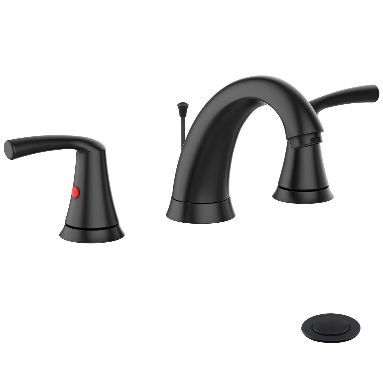 US GARVEE Bathroom Faucet 3 Hole 8 inch Widespread Bathroom Black With UPC Supply Lines