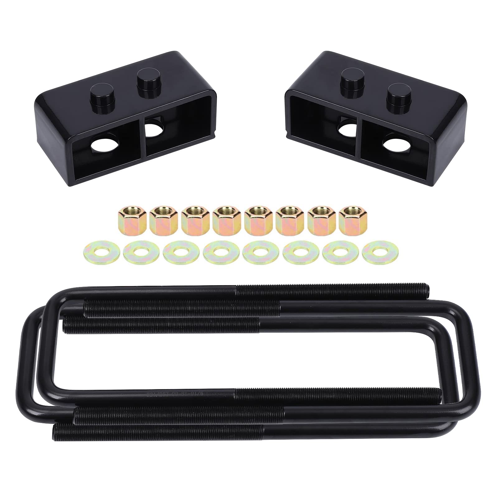 US GARVEE 2 Inch F150 Leveling Lift Kits 2 Inch Raise Blocks & U-bolts Set Leaf Rear Leveling Lift End Block Kit
