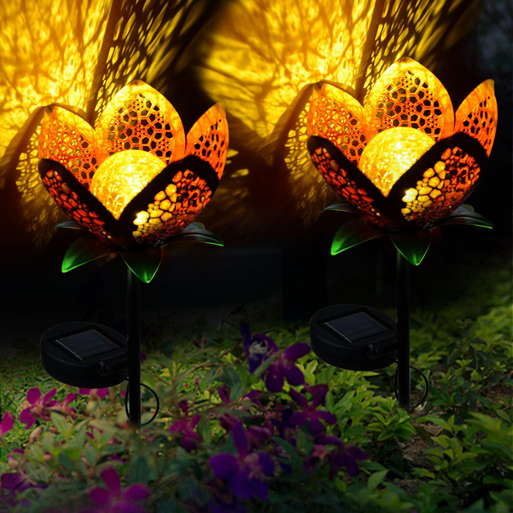 Wholesale LED Garden Solar Light Pathway Hollow Flower Stake Projector   1PpwpCdv 