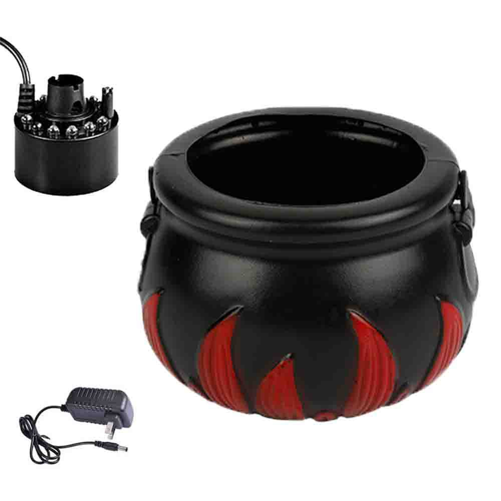 Halloween Mist Maker Fogger Witch Cauldron Fog Maker With Color Changing 12LED Light For Halloween Party Gift Decoration US Plug + matte vat