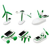 [US Direct] DIY 6 in 1 Solar Educational Kit Toy Boat Fan Car Robot Power Moving Dog