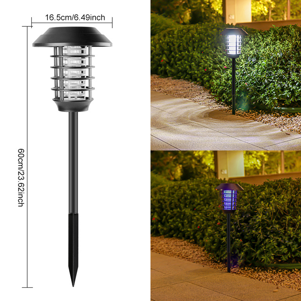 Solar Bug Zapper, Outdoor LED Light With Polycrystalline Silicon Solar Panel, Intelligent Light Control, Fly Zapper Mosquito Killer Lighting Lamp For Garden, Yard Plastic solar bug zapper