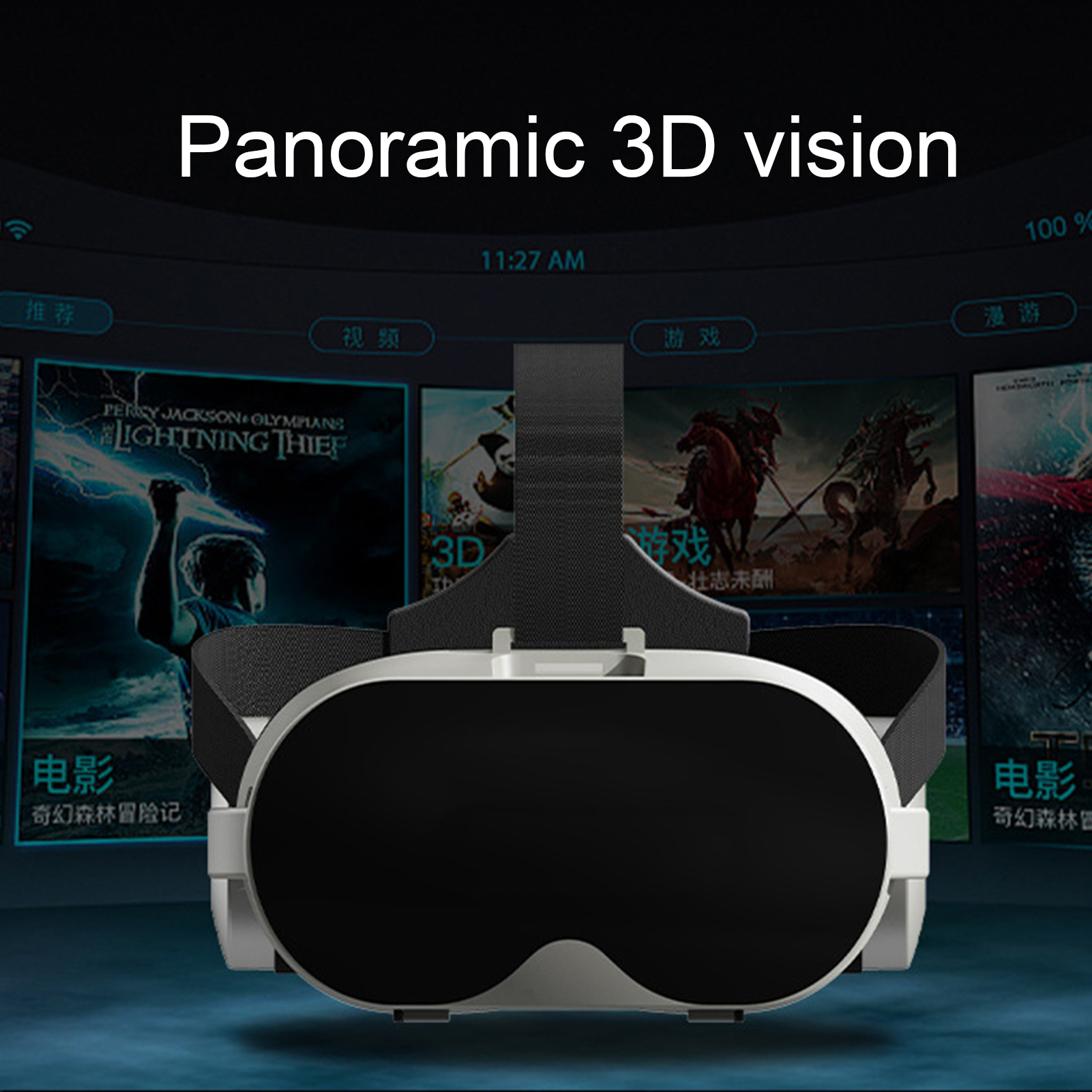 VR Headset Virtual Reality Goggles Headset With High-Definition Lens 3D Game Video Experience For 4-6.7 Smart Phones Gray