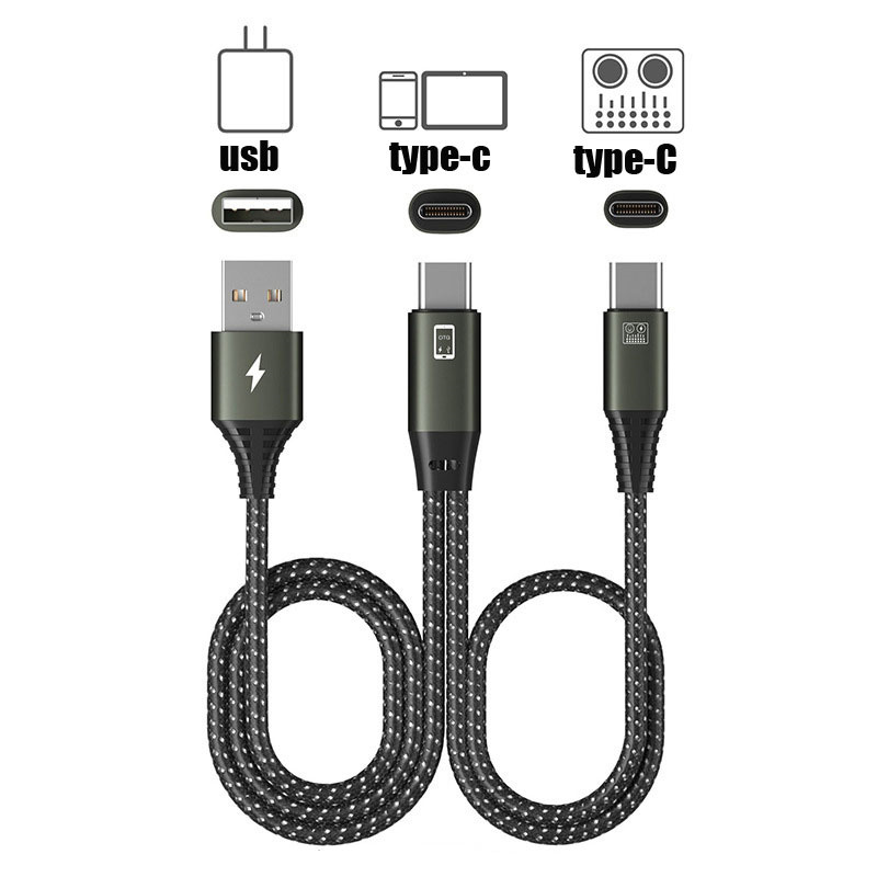 Otg Adapter Cable Data Charging Cord Type-c Audio Converter Cable For Microphone Live Sound Card 1.5 Meters B2 (Type-C to Type-C+usb)