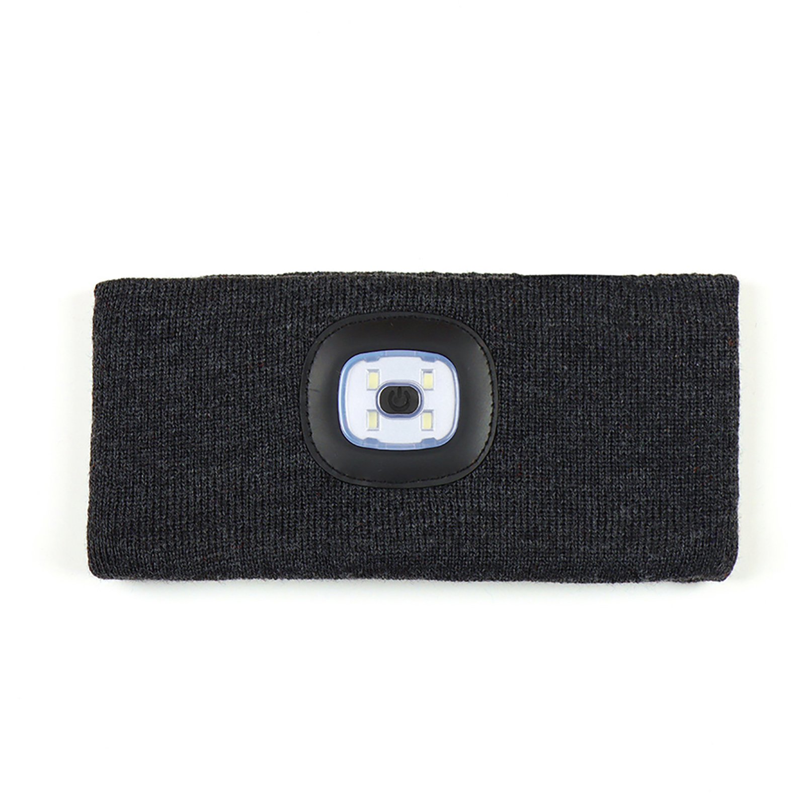 LED Sports Headband With Light, USB Rechargeable LED Headlamp Sweat-absorbing Knitted Headband For Outdoor Running Camping Fishing Hiking, Gifts For Men Women black gray
