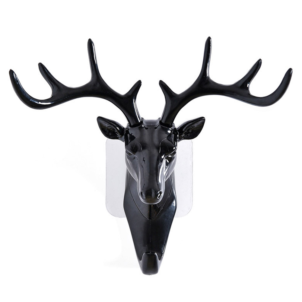 Wholesale Deer Horn Wall Mounted Hanging Hook Self Adhesive DIY Hanger Rack Elk Head Design Bag