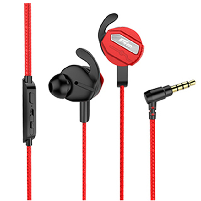 Wired Headphones for PS4 PUBG Gaming Headset Gamer Stereo Earphone with Dual Microphone Earbuds red