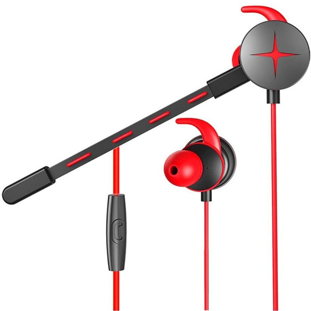3.5mm Wired Gaming Headset with Pluggable Microphone Portable Stereo Headphones red
