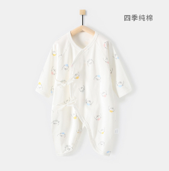 Baby Girls Boys Romper Casual Long Sleeves Cute Printing Cotton Breathable Jumpsuit For 0-6 Months Newborn little bear 1-3M 59cm