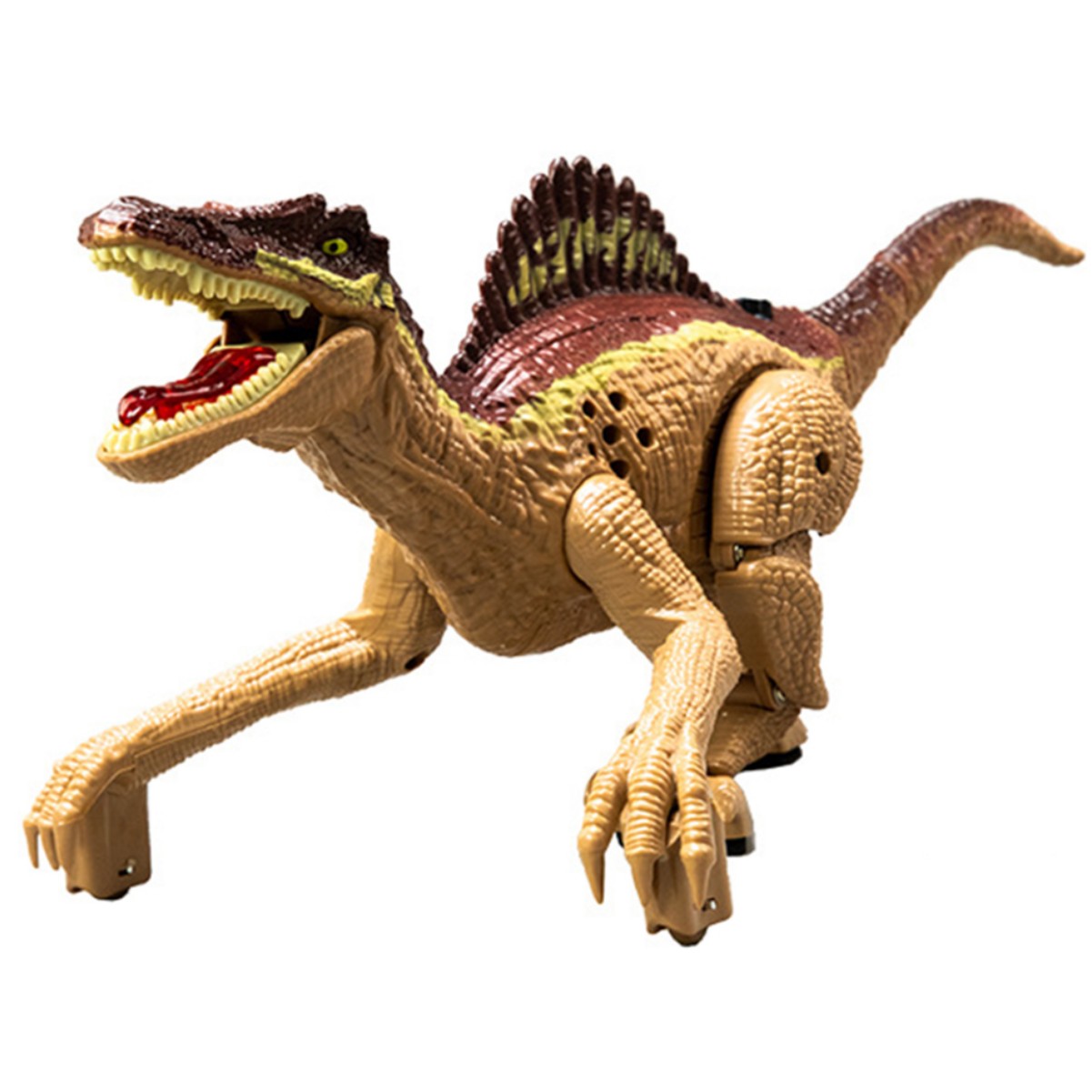 Remote Control Dinosaur Toys For Kids 2.4Ghz Realistic Jurassic Dinosaur RC Robot Toy With Light Sound Birthday Gifts For Boys Girls brown