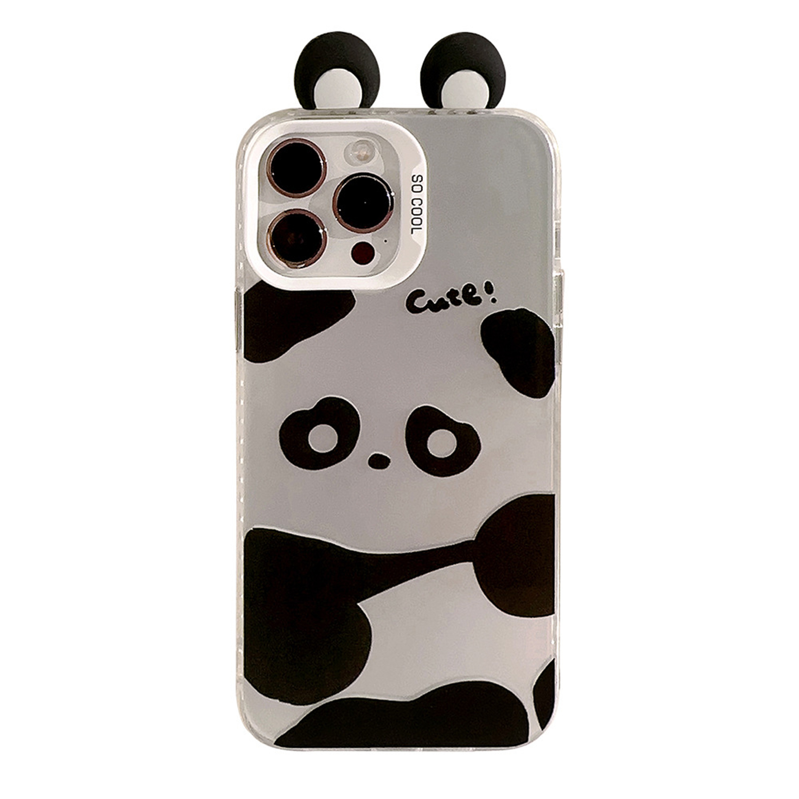 Raised Panda Ears Smart Phone Case Full Covered Shell Protective Cover Compatible For IPhone 15