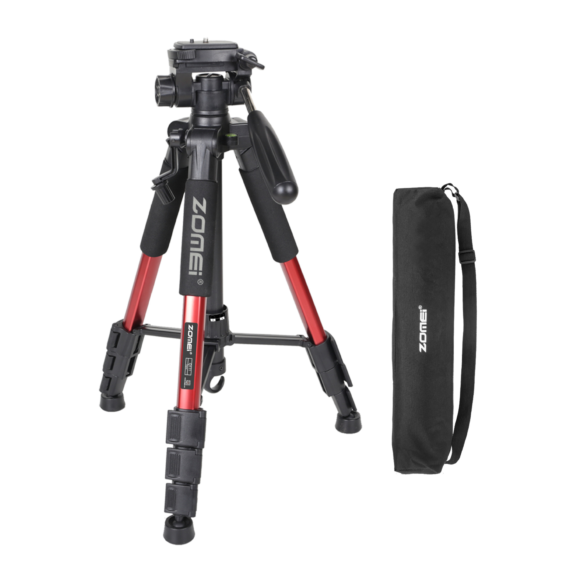Mobile Phone Bracket Pro Aluminium Q111 Tripod for DSLR Camera Video Fill-in Light Bracket red