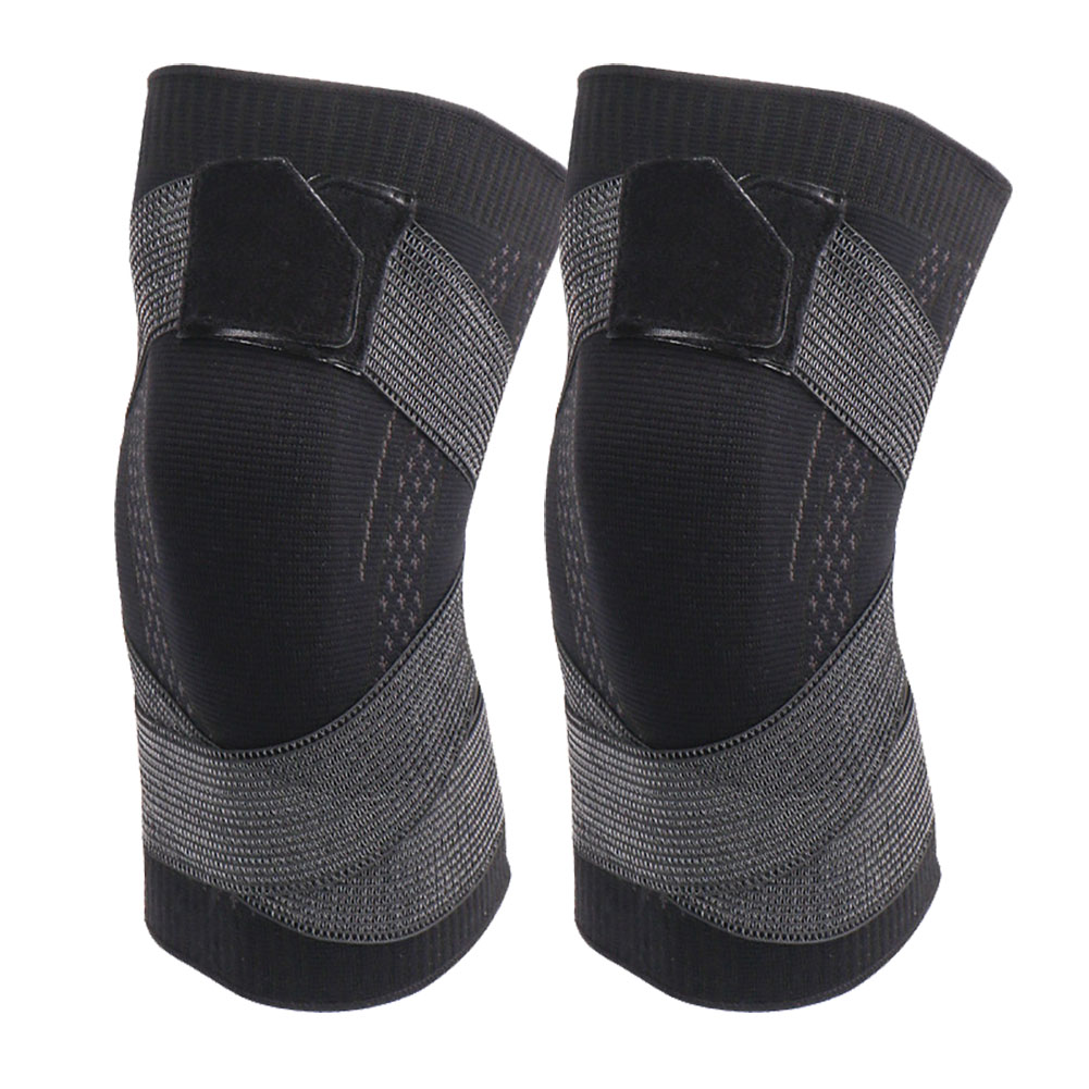 1 Pair Knit Sports Knee Pads Breathable High Elastic Non-slip Knee Brace Wrap Knee Compression Sleeve